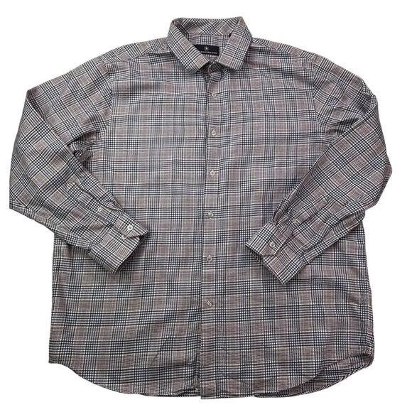 Hart Schaffner Marx Men's XL Plaid Long Sleeve Button Front Cotton Shirt - Picture 2 of 16